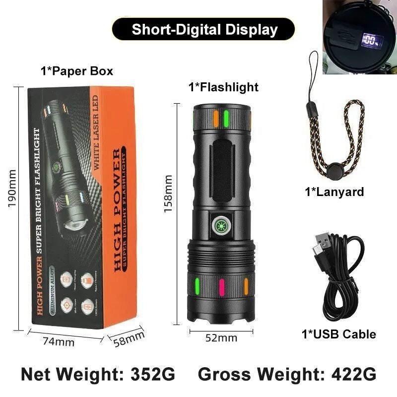 High Power Rechargeable LED Flashlight