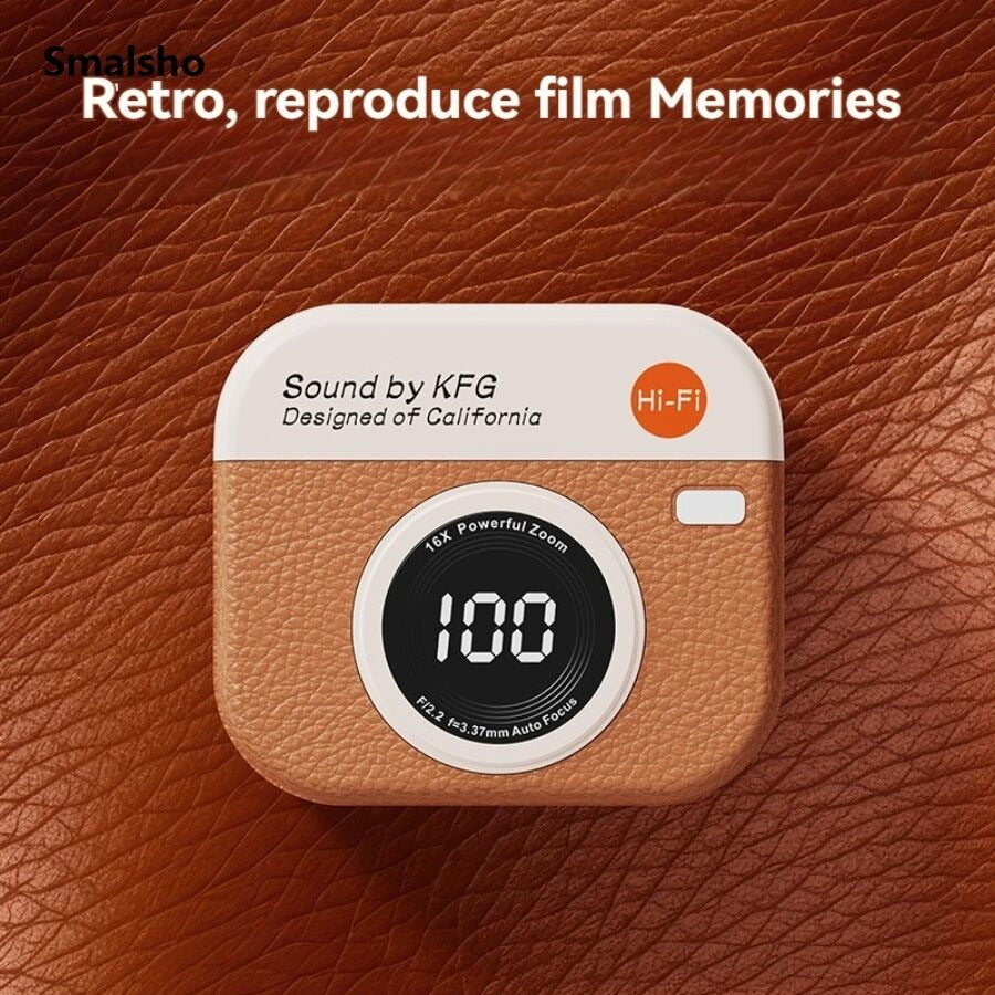 Q86 Retro Camera Style Wireless Bluetooth Headset Semi-In-Ear